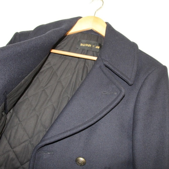 Balmain for H&M mens slim fit peacoat SZ US 40 - Picture 3 of 7